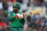 LONDON, ENGLAND - JUNE 05:  Tamim Iqbal of Bangladesh swipes the air with his bat after being dismissed just short of his century during the ICC Champions trophy cricket match between Australia and Bangladesh at The Oval in London on June 5, 2017  (Photo by Clive Rose/Getty Images)